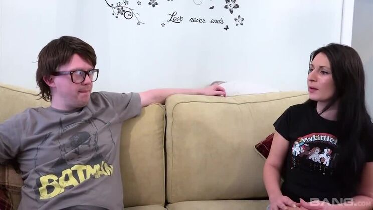 Sophie Garcia Gives Sloppy Deepthroat To Nerd