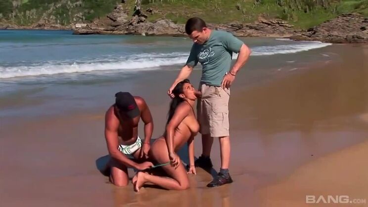 [BANG.com] - Brunette Enjoys Beachside Threesome with Anal and DP - Christian Clay - Dolly Dyson