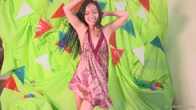 Groovy Brunette June with Tiny Tits