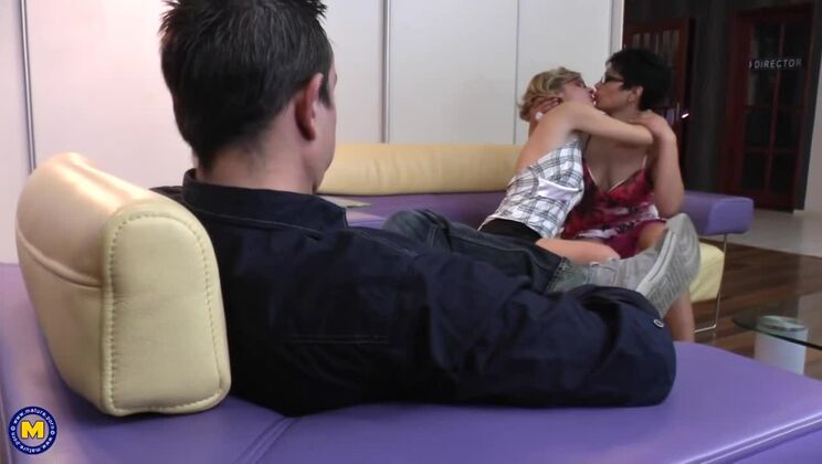 Gizelda B. and Becky please a horny housewife in threesome