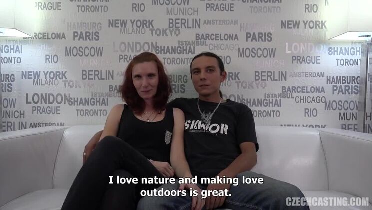 [CzechCasting] - Redhead Hanka Fucks Honza in European Threesome - Michaela