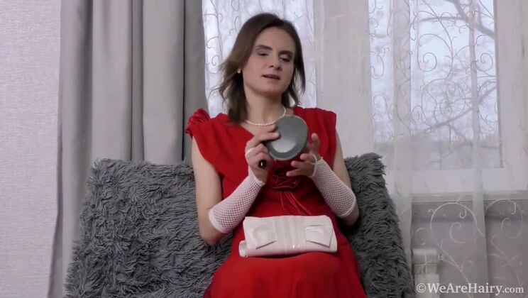 [WeAreHairy] - Brunette Beauty Pique Dame Strips Down - Pique Dame