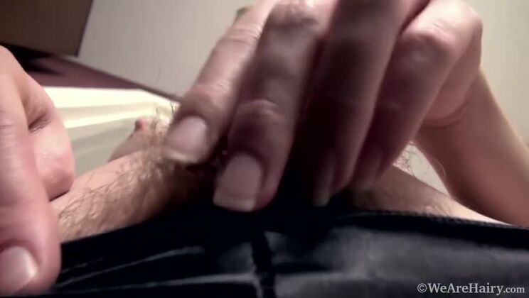 Sexy and Hairy Blonde Dani Exposes Her Big Tits