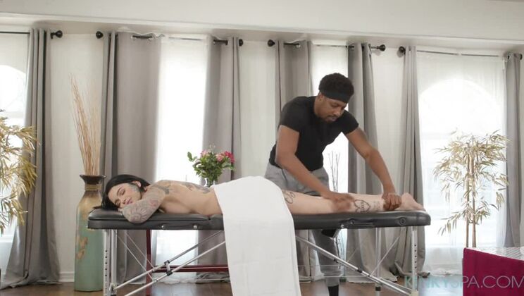 [KinkySpa] - Leigh Raven Gets Pounded By Hung Black Masseur - Leigh Raven
