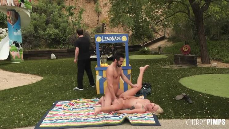 [WildOnCam] - Tattooed Blonde Chanel Grey Sucks in Outdoor - Donnie Rock - Chanel Grey