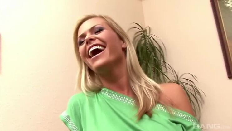 Solo Blonde Masturbation with a White Vibrator