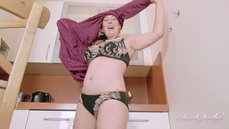 Kitchen Fun with Big Titted Esmerelda in High Heels