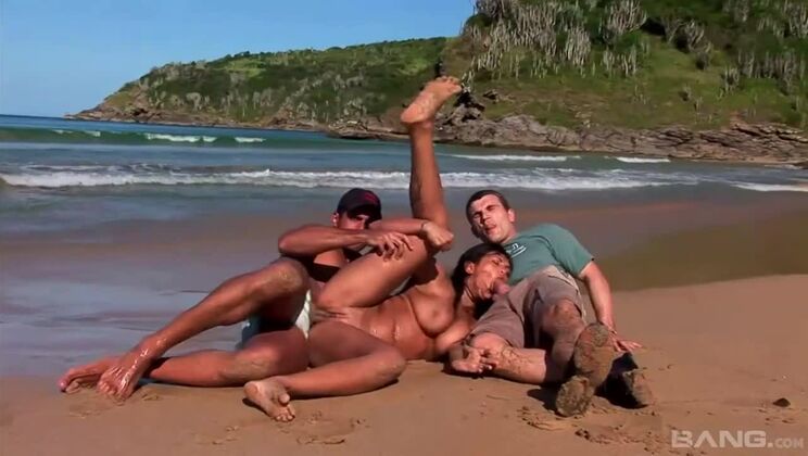 [BANG.com] - Babalu's Big Cock Threesome on the Beach
