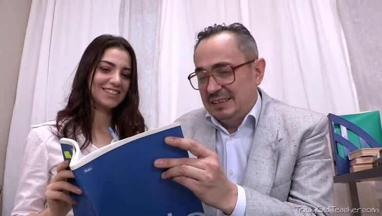 [TrickyOldTeacher] - Creampie Inside: Young Russian Brunette and Old Teacher