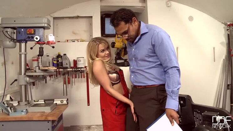 [OnlyBlowjob] - Czech Beauty Barra Brass in an Interracial Lingerie Scene - Barra Brass