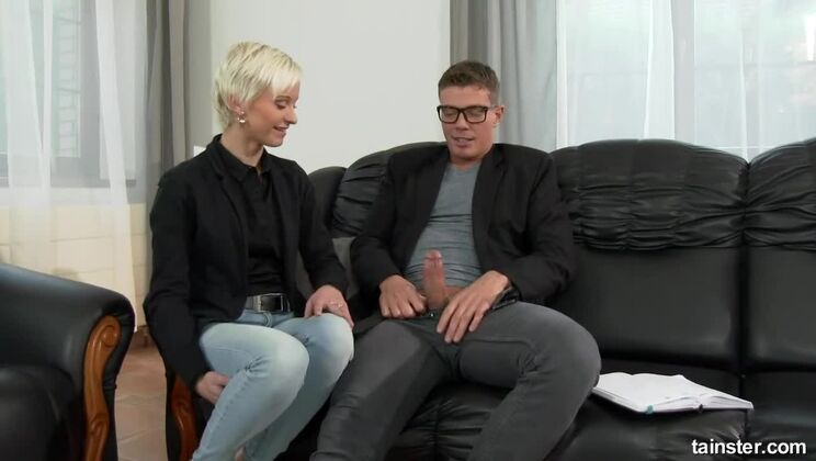 Fingering and Cumshot with Tutor