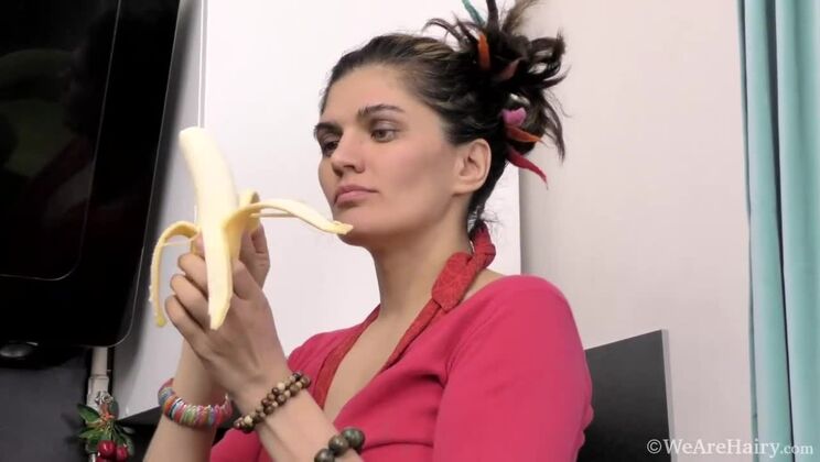 [WeAreHairy] - MILF Ananda Ray Enjoys A Drink And Her Own Fingers