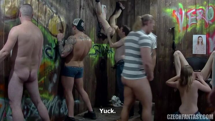 Blonde Czech MILF Tattooed Gloryhole Fun