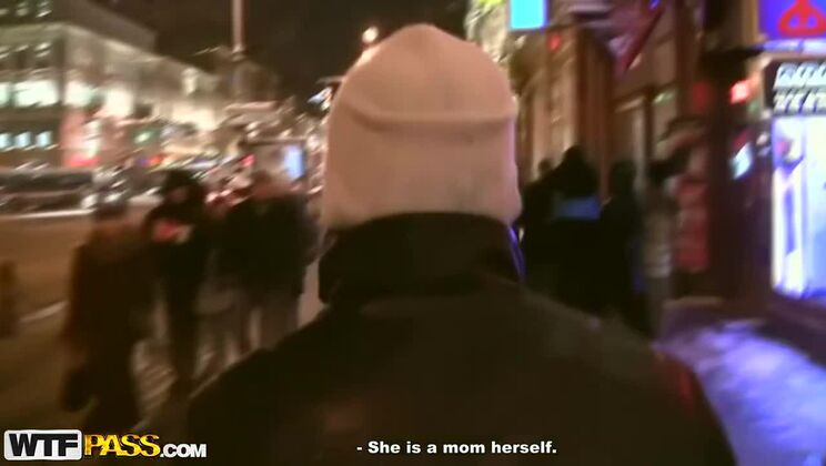 [PickupFuck] - Public Bathroom Fuck for Denis, Eric, and Redhead Mayola - Leksi Fox