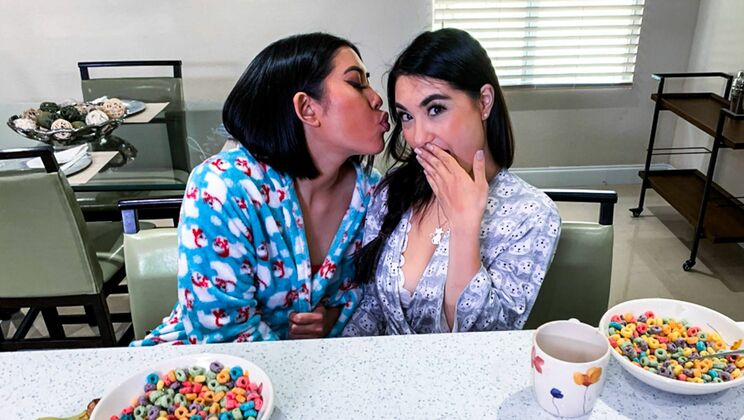 [MyPervyFamily] - Natural Tits and Toy Play with Stepsisters - Mina Moon - Emerald Loves