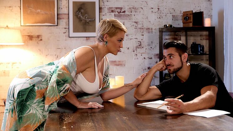 Blonde MILF Gets Cum on Pussy