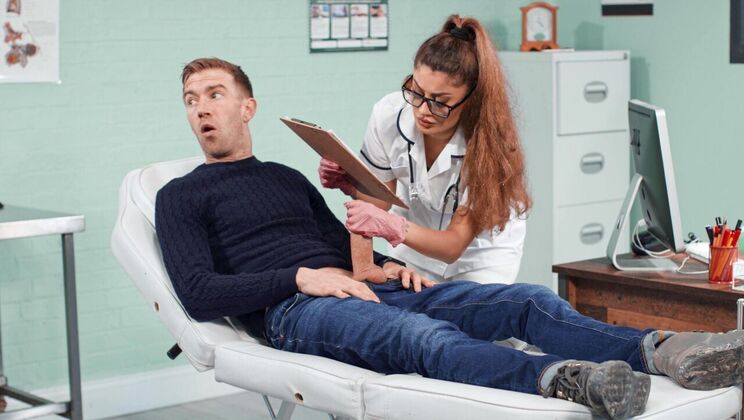 [Brazzers] - Medical Exam Turns into Deepthroat Session