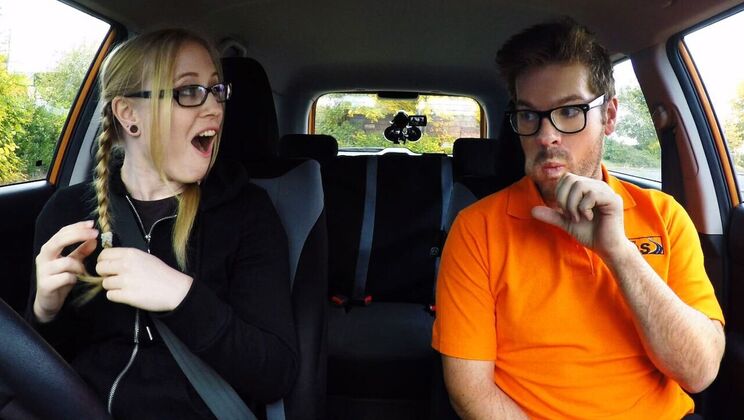 [FakeDrivingSchool] - Standing Fuck with Creampie - Ryan Ryder - Satine Spark