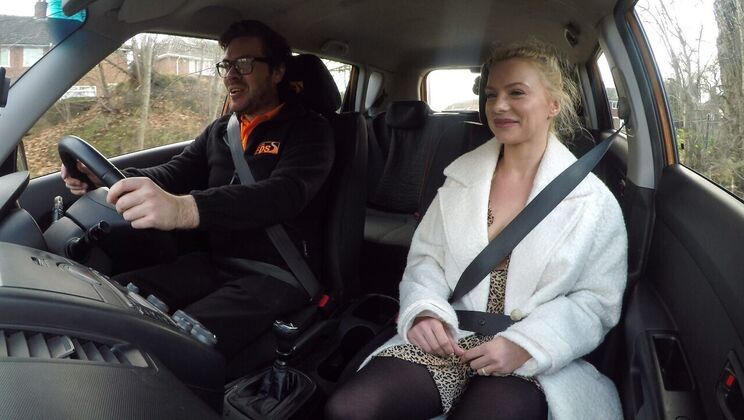 Blonde Polish Girl's Hot Driving Lesson