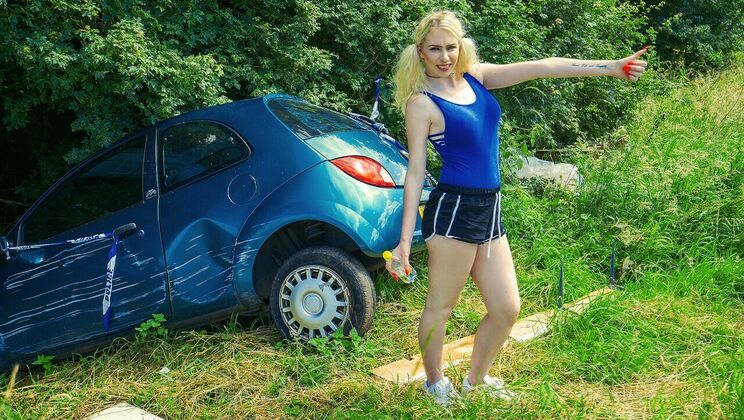 [StrandedTeens] - Cheating Brit Gets Blowjob and Facial - Grace Harper