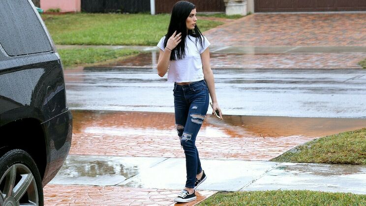 [StrandedTeens] - Small Titted Brunette Enjoys Big Cock Blowjob