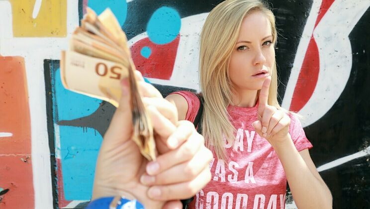 [PublicPickups] -  Petite Blonde Doggystyle