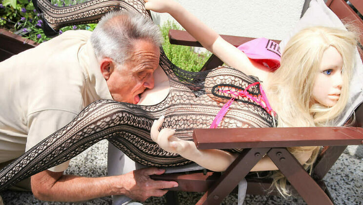 Lusty Old Man and Sex Doll Encounter