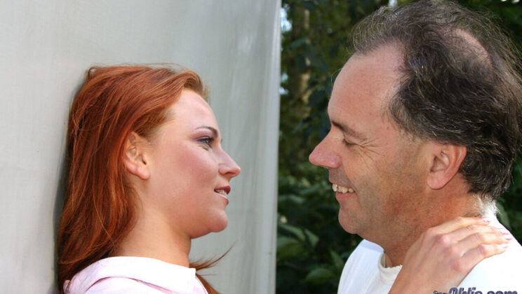 [Oldje] - Erick Fucks Redhead Jasmina in Parking Lot - Jasmina - Erick