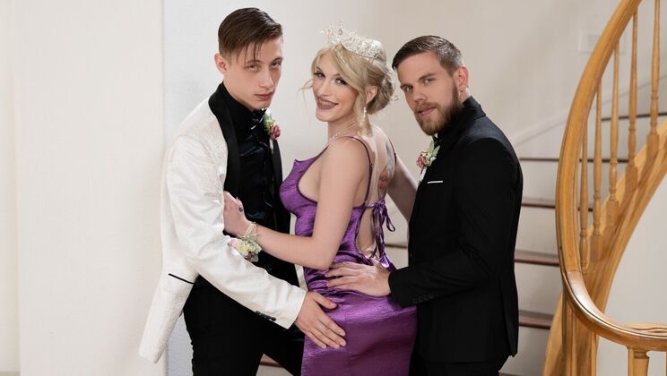 [TransAngels] - Blonde Bombshell Gets Anal on Prom Night - Steve Rickz - Cole Church - Izzy Wilde