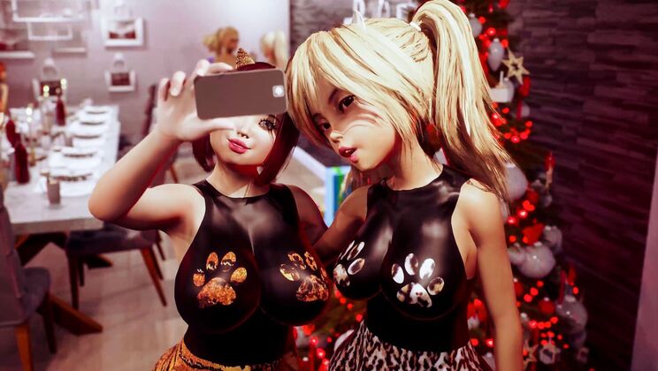 [Futanarica] - Double Trouble Xmas Cumshot