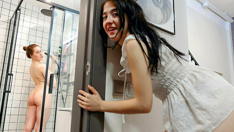 [ClubSweethearts] - Lesbian Shower Scene with Natural Tits