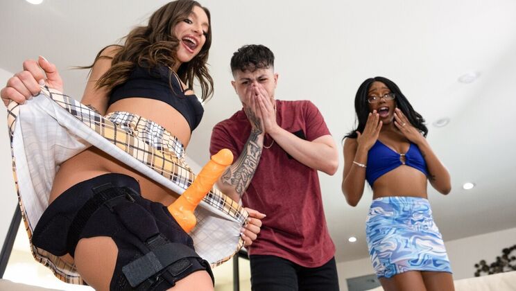 [Brazzers] - Natural Tits and Strap-On Action - Lacey London - April Olsen