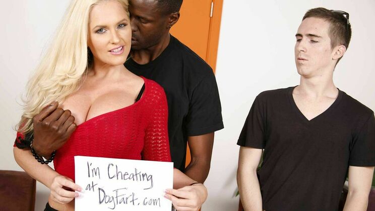[WatchingMyMomGoBlack] - Big Cock Threesome with Blonde Alena Croft - Jason Brown - Alena Croft