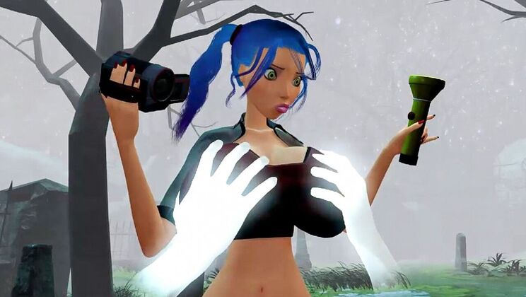 [AdultTimeAnimation] - Cumshot on Asian Ghost's Big Tits