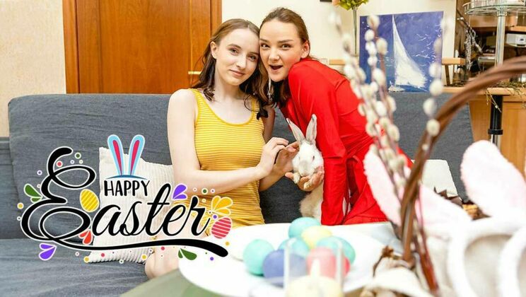 [ClubSweethearts] - Lesbian Babes Kiss on Easter - Olivia Trunk - Erika Mori