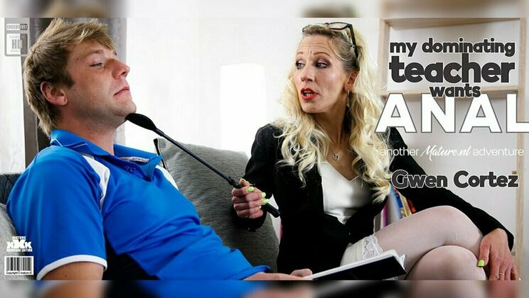 [Mature.nl] - Blonde MILF Gwen Cortez Dominates Young Student Anal