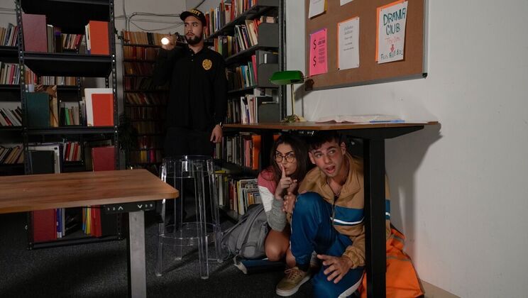 [CrazyCollegeGFs] - Cumshot in Library with Kai - Selina Bentz - Kai Jaxon