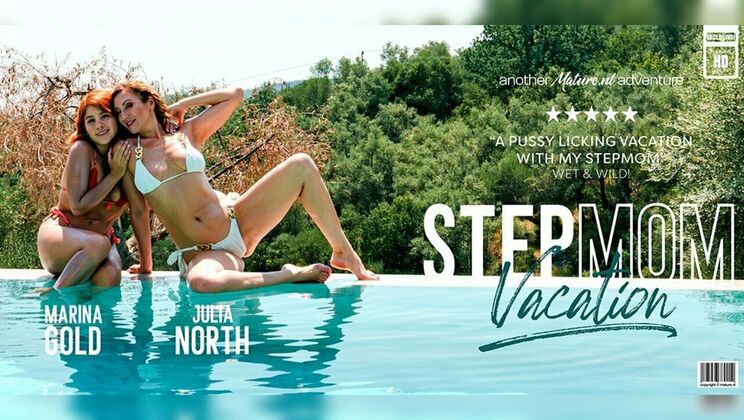 [Mature.nl] - Lesbian Pussy Licking on Vacation with Julia North and Marina Gold