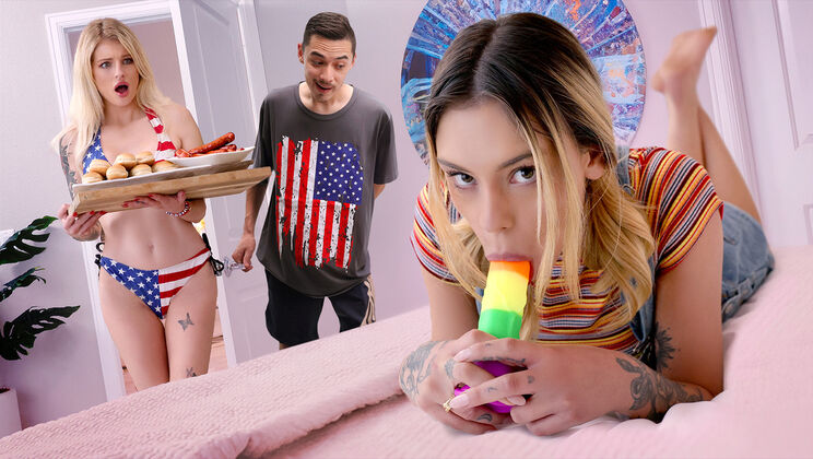 [AskYourMother] - Squirt Fest: Blonde and Brunette in Sexy Challenge - Juan Loco - Hyley Winters - Dylan Moore