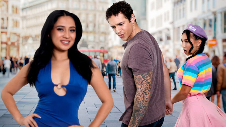 Petite Asian Kimmy Kimm in Threesome - Fishnet & Spanking Fun