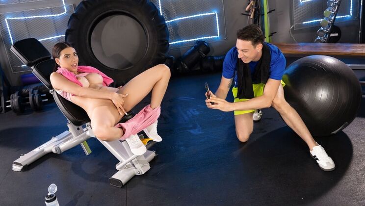[FitnessRooms] - Gym Sex with Emily Pink - Deepthroat and Reverse Cowgirl - Emily Pink - Alexander Tda