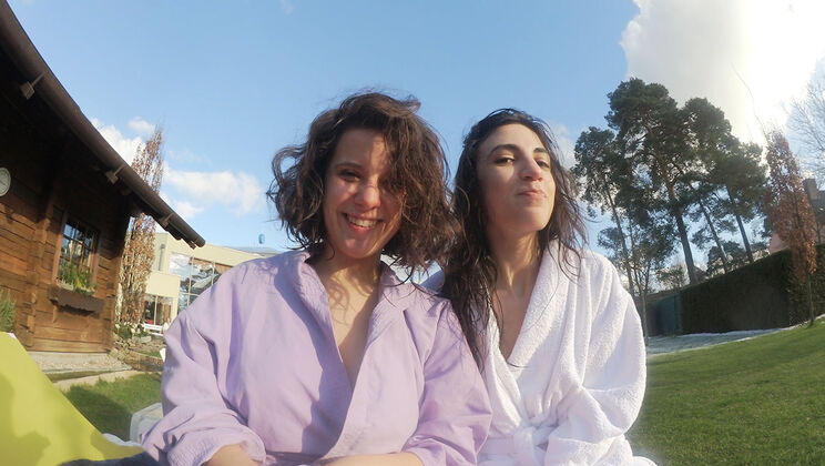 Brunette Pair Magena & Agave - Hairy Pussies & Kissing Action