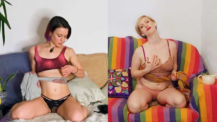 [Ersties] - Shaved German Lesbians: Striptease to Fingering - Flora X (Ersties) - Veronica B. (Ersties)