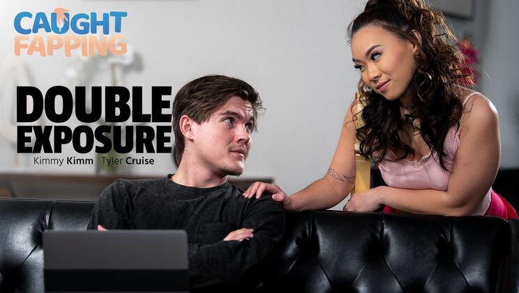 [CaughtFapping] - Double Exposure: Asian Slut Licks Pussy & Swallows Cum - Kimmy Kimm - Tyler Cruise
