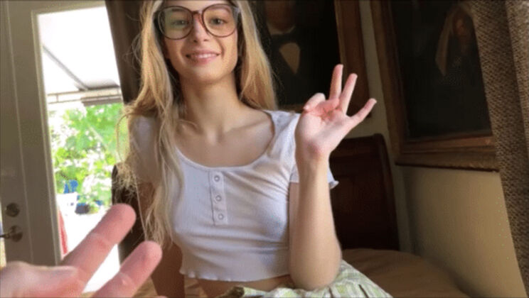 Petite Stepsister Molly Little - Secret POV Cumshot