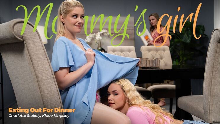 [Girlsway] - Natural Tits and Hairy Pussy Dinner - Charlotte Stokely - Khloe Kingsley