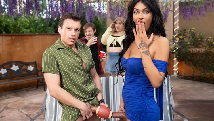 [TransAngels] - Brunette Bubble Butt Victoria Gets Balls Deep Anal & Facial - Johnny Palms - Victoria Grant