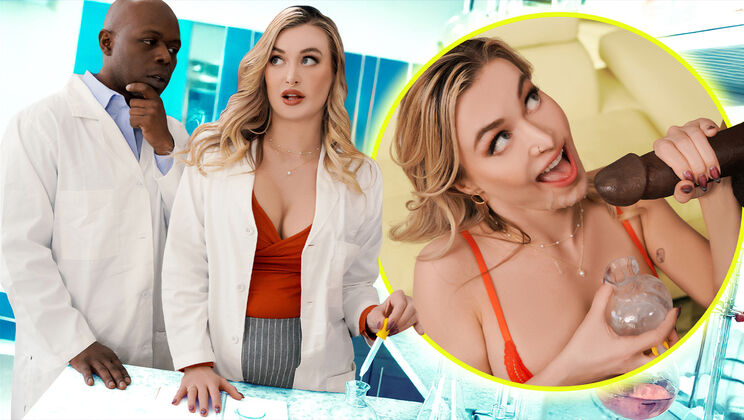 Blonde MILF Scientist Gags on Lab Guy's BBC and Gets Facial