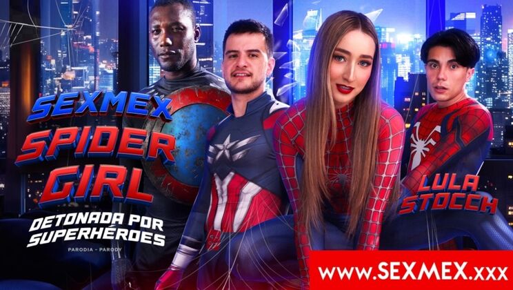 Spider Girl Lula Gets Creampied in a Hardcore Threesome