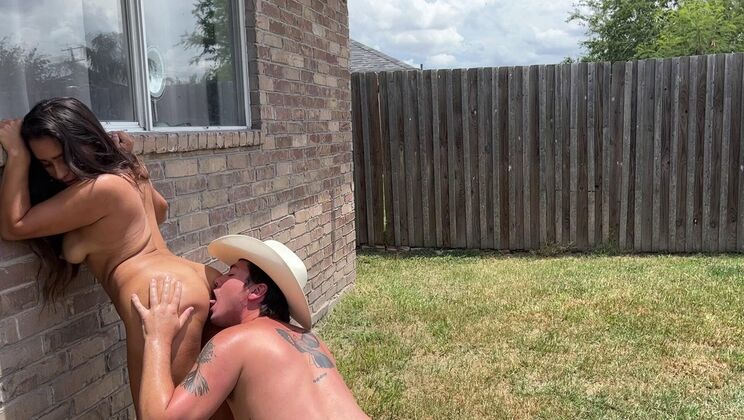 Zach and Alexa's Backyard Rodeo: Male POV Moaning Quickie